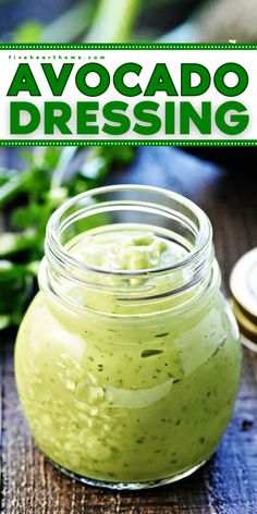 You'll love this simple condiment recipe! Not only is this healthy avocado dressing flecked with cilantro, but it is also creamy and decadent. This dairy-free dressing for salads is also great as a dip or for your spring food ideas! Healthy Avocado Dressing, Avocado Dressing Recipe, Avocado Cilantro Dressing, Dairy Free Dressing, Avocado Lime Dressing, Low Iodine Diet, Creamy Avocado Dressing, Avocado Salad Dressing, Avocado Pasta Salad