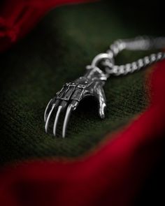 The Tools of Horror collection brings us the sweetest dreams. And a nightmare of a glove. .925 Sterling Silver Measurements: 38mm x 22mm x 13mm Handmade in USA Gothic Claw Shaped Jewelry Gift, Gothic Claw Jewelry Gift, Gothic Claw Jewelry For Gifts, Luxury Silver Jewelry For Daily Use, Handmade Claw Jewelry As Gift, Horror Collection, Sweetest Dreams, Wallet Chains, Baby Pop