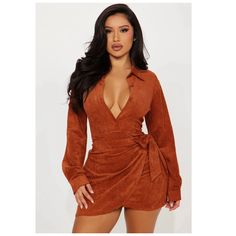 Brand New Never Worn Rust Colored Suede Mini Dress From Fashion Nova In Size Xl (Tags Attached). This Long Sleeve Rusty Fall Suede Mini Wrap Dress Is Super Stretchy And Gives That Fall Time Fleekinesss Vibe. Reach Out And Make An Offer! Suede Mini Dress, Dress Collar, Rust Dress, Cardigan Sweater Dress, Suede Dress, Fashion Nova Dress, Working Hard, Mini Wrap Dress, Collar Dress