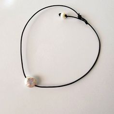 Genuine Black Leather Cord With A White Coin Pearl. The Coin Pearl Is A Real Freshwater Pearl. The Clasp Is Another Real Pearl Used Like A Button. No Metal On This Necklace Length Is 17 Inches But You Can Request Longer Or Shorter. New Never Worn As I Make As I Receive The Order. Leather Rope Necklace, Coin Pearl Necklace, Jump Ring Jewelry, Boho Chic Jewelry, Pearl Leather, Coin Pearls, Real Pearls, Rope Necklace, Cord Necklace