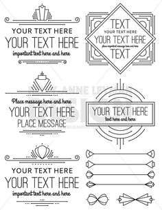 set of calligraphics for text and images