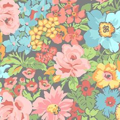 an image of a colorful flower pattern on a gray background that looks like it has many different colors