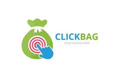 a bag with a target in it and the word clickbag on top of it