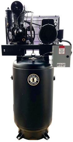 The Industrial Gold 7.5hp, 80 gallon vertical, cast iron air compressor is built to last. With a large bore low rpm compressor pump this unit operates quiter and cooler than the competition. The 200PSI ASME/CRN certified tank gives you piece of mind that your compressor will last. INDUSTRIAL GOLD 80-Gallon Stationary Electric 175 PSI Vertical Air Compressor Stainless Steel | CI7521E80V Air Tools, Air Compressor, Compressor, Cast Iron, Electricity, The Unit, Stainless Steel, Gold