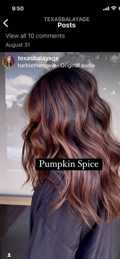 Dark With Copper Highlights, Brunette Colors For Fall, Fall Style Hair Color, Fall Inspired Balayage, Fun Easy Hair Color Ideas, Dark Hair Colors For Blue Eyes, Fall Brunette Red Hair Color, Balayage Hair Autumn, Warmer Hair Colors