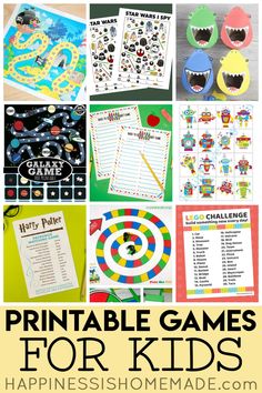 printable games for kids that are fun and easy to make with the children's hands