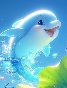 Cute Dolphin Wallpaper, Dolphin Cartoon, Dolphin Art, Cute Bunny Pictures, Cute Mobile Wallpapers, Cute Small Animals, Phone Wallpaper Pink, Love Animation Wallpaper, Cute Animal Clipart