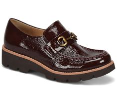 Slip into this timeless horsebit loafer, refreshed with a bold, edgy silhouette and eye-catching leathers. From Sofft. Burgundy Flats, Leather Ballet Shoes, Sofft Shoes, Suede Slippers, Ballet Fashion, Lug Sole, Brown Fashion, Black Pumps, Leather Slip Ons