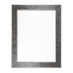 an empty silver frame on a white background