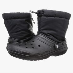 Crocs Classic Lined Neo Puff Boot New Size: Men's 4 / Women's 6 Color: Black Crocs Literide, Shoes Crocs, Crocs Black, Crocs Men, Rubber Sandals, Women's Crocs, Duck Boots, Clogs Shoes, Crocs Shoes