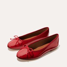 The Demi - Cherry Patent Bold Shoes, French Girl Chic, Ballet Beautiful, Comfortable Flats, Cold Weather Accessories, Ballerina Flats, French Girl, Handmade Shoes, Fall Trends