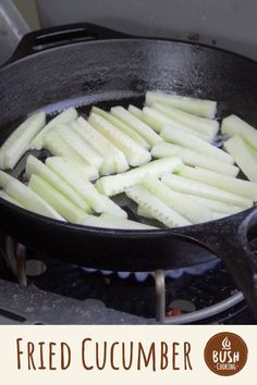 sliced up celery being cooked in a cast iron skillet on the stove