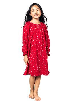 Bring a little vintage-inspired charm to your kiddo's bedtime with this long-sleeve nightgown cut from a soft cotton blend featuring a whimsical star print. Meets Consumer Product Safety Commission's flammability standards for children's sleepwear Front keyhole with button-and-loop closure 60% cotton, 40% modacrylic Machine wash, tumble dry Imported Nightgown Kids, Toddler Nightgown, Vintage Nightgown, Kids Night, Consumer Products, Star Print, Print And Cut, Long Sleeve Pullover, Night Dress