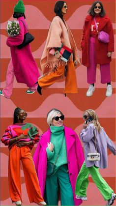 Color-blocking winter outfits. 🩷🧡❤️🩵💜💚 #colorblocking #winteroutfits Color Blocking Street Style, Bright Spring Fall Outfits, Fall Color Blocking Outfits, Colour Blocking Outfit, Color Block Outfits, Preppy Style Outfits, Color Blocking Outfits, Bright Spring