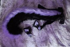 Faux fur purple & black cat ears and tail Ears are about 2 inches in height Tail is about 30 inches Kitten Play Gear, Black Cat Ears, Ears And Tail, Gothic Clothing, Milwaukee Wi, Black Faux Fur