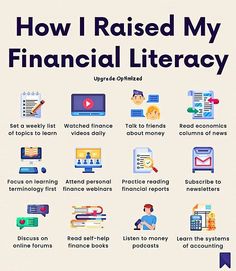 how i raised my financial library info sheet with icons and text on the front cover