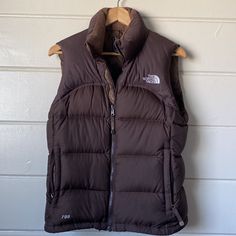 North Face Small Brown Nuptse Vest Coat 96 Retro 700 Goose Down Puffer Jacket Sp Embroidered Logo Front And Back Side Zipper Pockets Zipper Closure Mock Neck High Neck Fall Winter 700 Goose Down Snow Cold Weather Rare Hard To Find Limited Edition Instagram Blogger Fave Blogger’s Fave Fashion Bomber Puffer Brown 90’s Y2k Approx 24.5” Length Approx 20” Pit To Pit Ripped On Inside By Pocket As Pictured Brown Vest Women, Brown North Face, North Face 700, Brown Puffer, North Face Nuptse, 90s Fits, North Face Vest, North Face Coat, Brown Vest