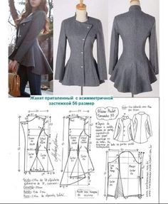 a woman's coat and jacket sewing pattern, with instructions to make it easier for her