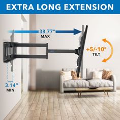 the extra long extension wall mount for tvs up to 55 inches in length and width