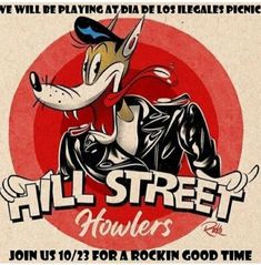 an advertisement for the rockin'good time concert with a cartoon dog on it