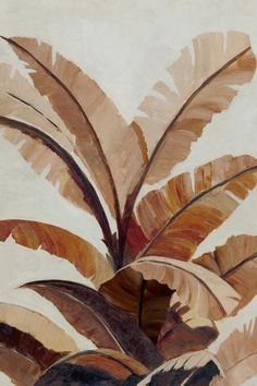 a painting of a plant with brown leaves