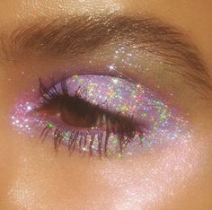 Euphoric Makeup, Sparkly Eye Makeup, Makeup Utensils, Makeup 2022, Alien Makeup, Glittery Eyes, Colourpop Cosmetics