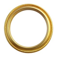 a gold colored metal ring on a white background with clipping path to the center