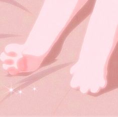 a person's bare feet are shown in this pink photo with stars on the floor