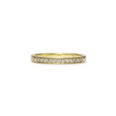 14K Gold band with Diamonds Dimensions: 2.2mm Band WidthDelivery: This item will ship within 2 business days. Timeless 14k Gold Rings With Decorative Band, Classic 14k Stamped Bands, Timeless 14k Stamped Bands For Formal Occasions, 14k Yellow Gold Engraved Bands, Timeless 14k Gold Bands For Formal Occasions, Engraved 14k Yellow Gold Bands, Heirloom Engraved Stackable Ring For Formal Occasions, Engraved Yellow Gold Bands For Formal Occasions, Timeless Gold Bands Stamped 14k