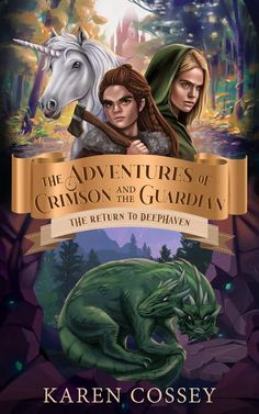 the adventures of crimson and the garudan book cover with an image of two people