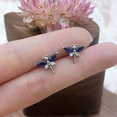 Dainty Dragonfly Sapphire Stud Earrings in s925 Sterling Silver, this earrings can be used as a reward for yourself or as a gift for friend. Perfect gifts for happy birthday, New Year, Valentine's Day, Mother's Day, Thanksgiving Day, Chrism. ✨Product Details 𖧹 Base Metal: Sterling Silver (S925) 𖧹 Plating:  Sterling Silver 𖧹 Two studios (New York and Florida): Handcrafted in FL Studio ✨Our jewelry is packaged in an ornament box or envelope. To avoid waste, usually more than one item will be pl Earrings For Kids, Sapphire Stud Earrings, Fl Studio, Sapphire Earrings Studs, Sapphire Studs, Chit Chat, Ornament Box, Dragonfly Earrings, Kids Earrings