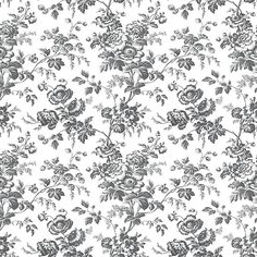 black and white floral wallpaper with roses