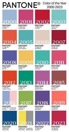 pantone's color scheme for the year 2009 - 2012