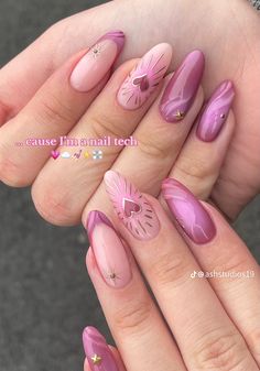 Multicolored Nail Art, Pink Japanese Nail Art, Nail Ideas, Unghie Nail Art, Soft Nails, Girls Nails, Chic Nails, Dream Nails