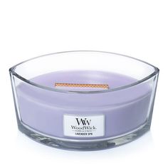 woodwick candle in glass bowl on white background