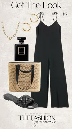 Sandals Outfit Casual, Sandals Outfit Summer, Fashion Capsule Wardrobe, Jumpsuit Outfit, Fashion Capsule, Straw Bags, Summer Outfit Inspiration, Casual Chic Outfit