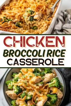 chicken broccoli rice casserole is an easy and delicious dinner that's ready in under 30 minutes