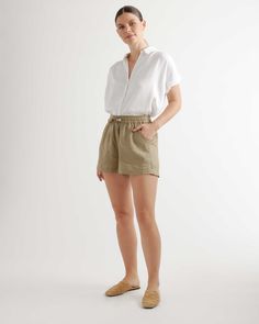 Versatile Summer Shorts For Loungewear, Versatile Relaxed Fit Loungewear Shorts, Versatile Relaxed Fit Shorts For Loungewear, Casual Linen Shorts For Day Out, Relaxed Fit Linen Shorts For Vacation, Summer Linen Bermuda Shorts For Vacation, Versatile Relaxed Fit Shorts For Day Out, Beach Linen Shorts With Relaxed Fit, Relaxed Linen Shorts For Vacation