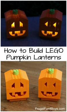 how to build lego pumpkin lanterns for halloween