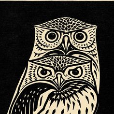 an owl with big eyes is shown in this black and white drawing by artist mark taylor