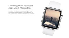 an apple watch mockup with the image of a man standing on top of a building