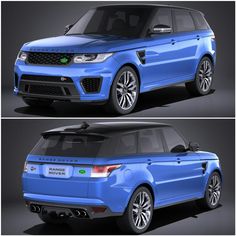 two views of the new range rover sport utility vehicle