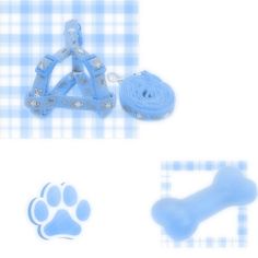 there is a blue dog toy and its paw