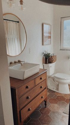 Desert bathroom 
Boho bathroom 
Bathroom remodel Small Bathroom Vanity Boho, Boho Bathroom Fixtures, Earth Tone Half Bath, Bathroom Peach Color, Small Bathroom Brown Tile, Small Bathroom Terracotta, Desert Boho Bathroom, Warm Color Bathroom Ideas, Southwest Modern Bathroom