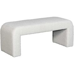 a white bench that is made out of foam