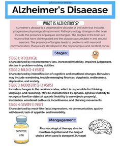 an info sheet with information about the different types of alchemier's disease