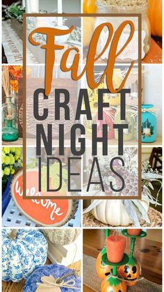 fall craft night ideas with pumpkins and other decorations