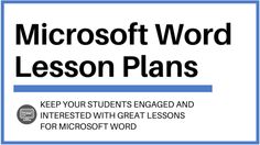 the microsoft word lesson plan is shown in blue and white, with black letters on it