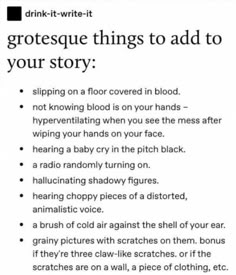 an article about how to use the word gratesque things to add to your story