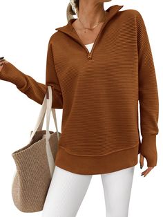 PRICES MAY VARY. Material:Our womens sweaters pullover is made of soft and cozy ribbed knit fabric,perfect for chilly days or layering during transitional seasons.Size Guide:S=US 4-6, M=US 8-10, L=US 12-14, XL=US 16-18, XXL=US 20 Features:Long sleeve sweaters for women,v neck sweaters woman,quarter zip pullover women lightweight,womens sweaters fall 2024,tunic sweater,thumb hole sweaters for women loose fit,knitted sweaters for women,collared sweaters for women,oversized sweaters for women Desig Women’s Fall Fits, Style For Moms Over 40, Women’s Style Fall 2024, Sweater Layered Over Button Up, Chic Grandma Style, Lightweight Womens Sweaters, Casual Fall Women’s Fashion 2024, House Of Color Autumn Outfits, Womens Winter Fashion 2024